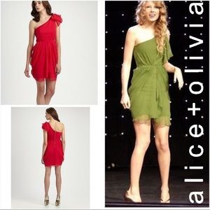 Alice + Olivia Pink Tessa Tie Shoulder Dress